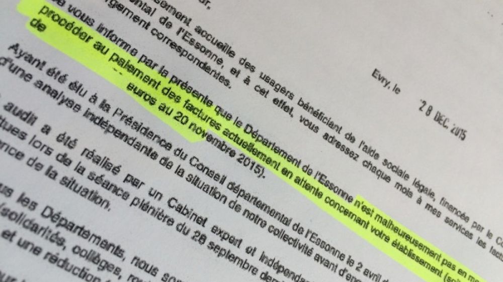 Le Président du département de l'Essonne écrit aux directeurs d'établissement