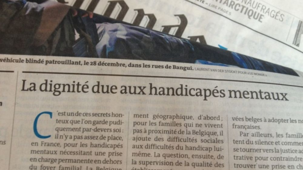 Le Monde lance un appel &agrave; respecter la dignit&eacute; des personnes handicap&eacute;es mentales