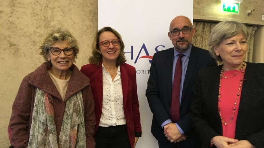 Présentation du guide pour les DYS par la HAS. Catherine Billard (médecin), Christine Auché-Le Magny (FFDYS), José Puig (INSHEA) Dominique Le Guludec (HAS)