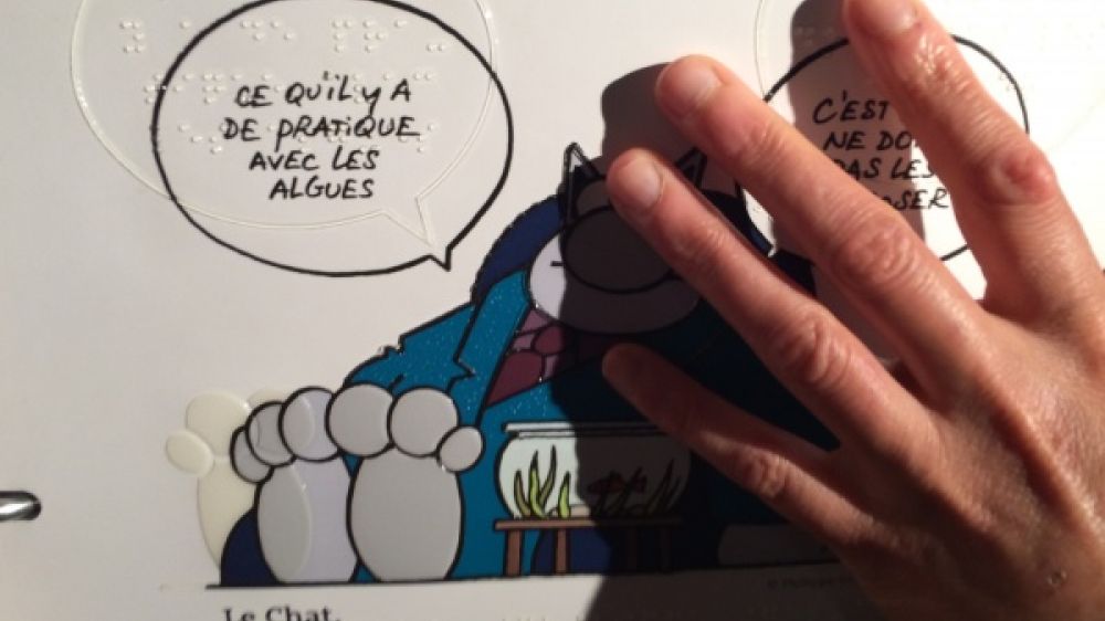 Un livret tactile de l'exposition Chiens et chats