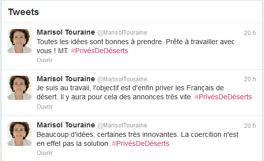 La réponse de Marisol Touraine sur Twitter