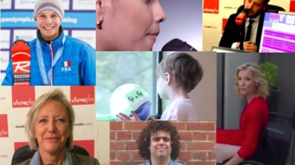 Trois hommes trois femmes,... et un robot à suivre en 2018 (Photos France Paralympique, Vivre FM, capture écran TF1, Leka.io, )