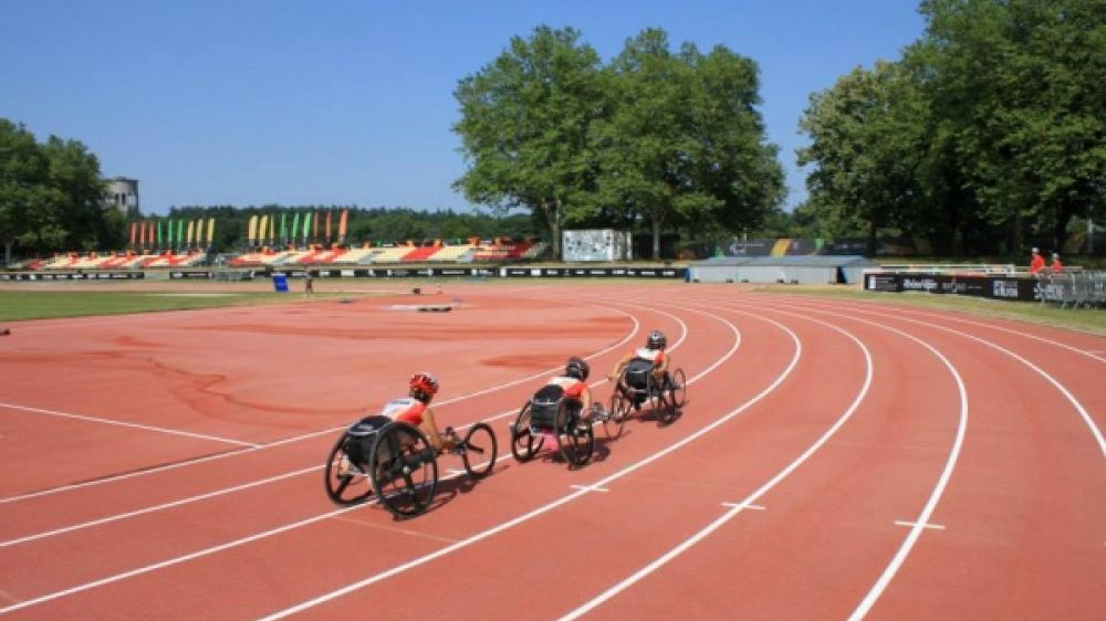 Pour l'événement, des tribunes ont été rajoutées au stade du Rhône près de Lyon.