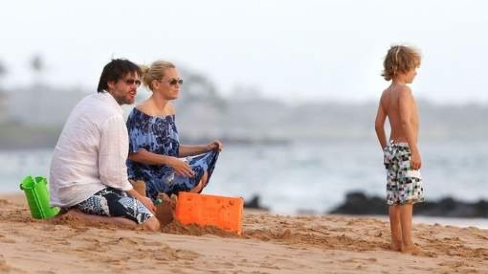 Jim Carrey, son ex-femme et son fils, Evan.