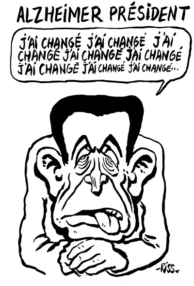 Sarkozy atteint d'Alzheimer, vu par Riss