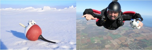 Tikko au Pole Nord et en saut en parachute