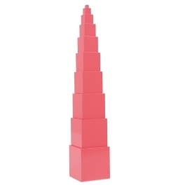 tour en plastique rose composée à partir de cubes