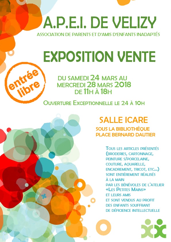 Affiche prochaine expo-vente de l'APEI Vélizy